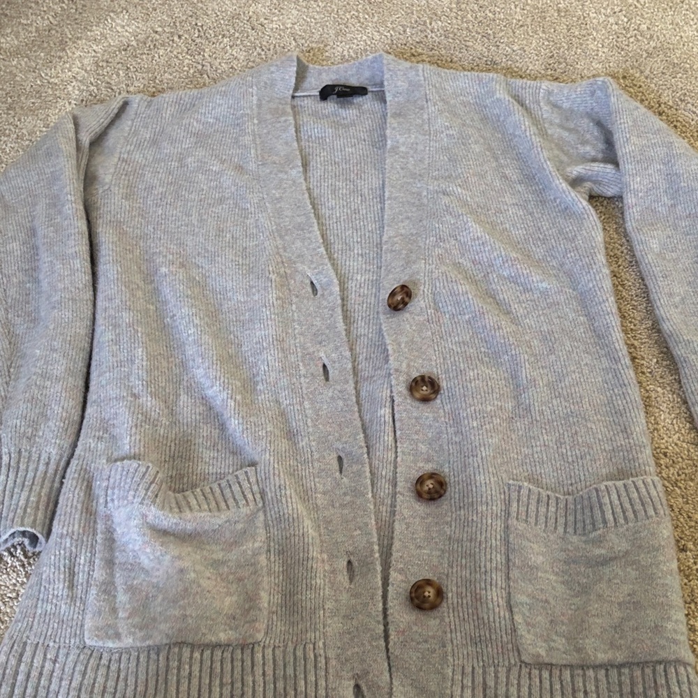 J. Crew Light Gray Women's Cardigan Sweater